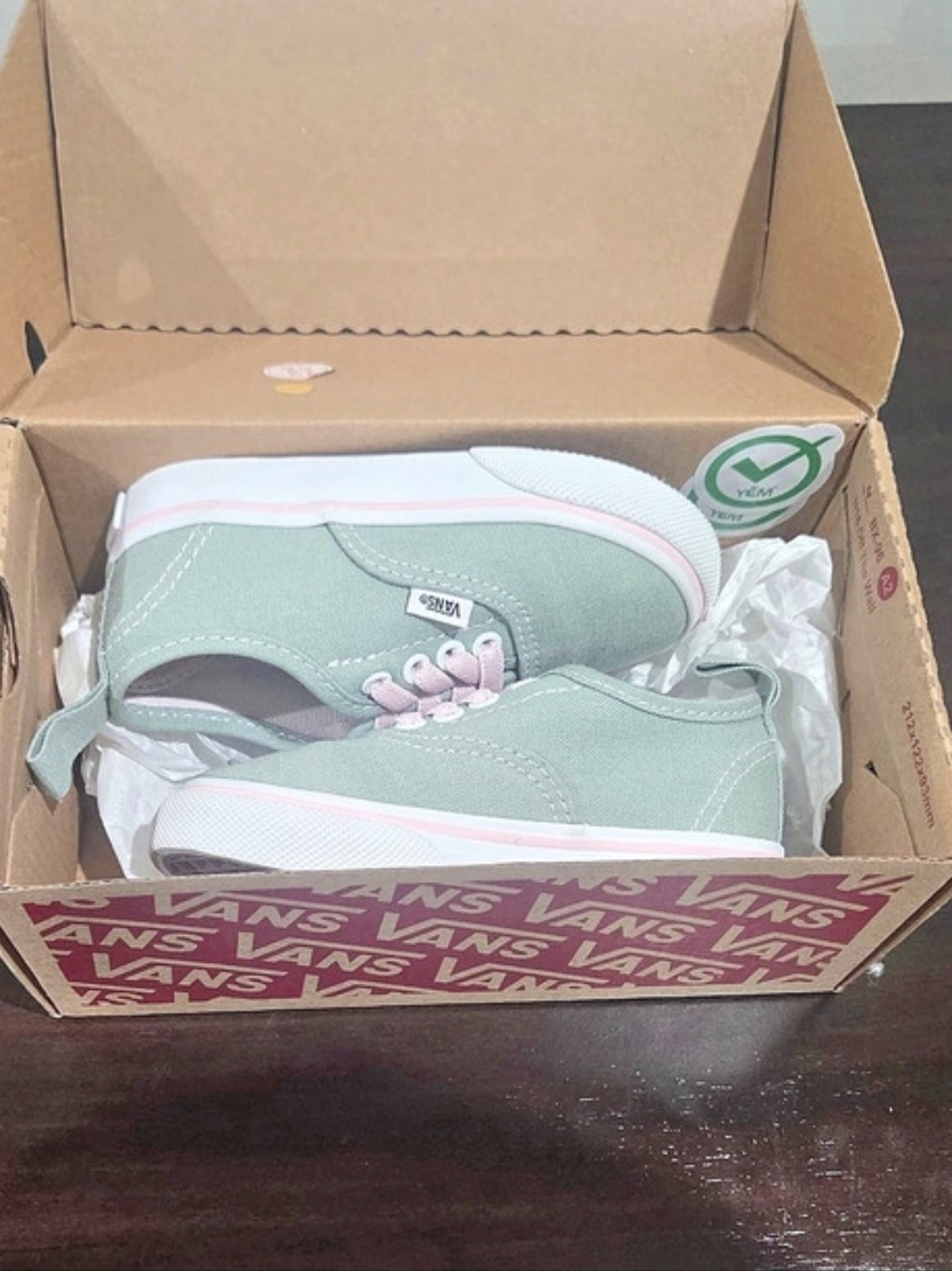 Toddler Vans Duo Color Gray Olive/Past Sneakers Green & Pink US 6